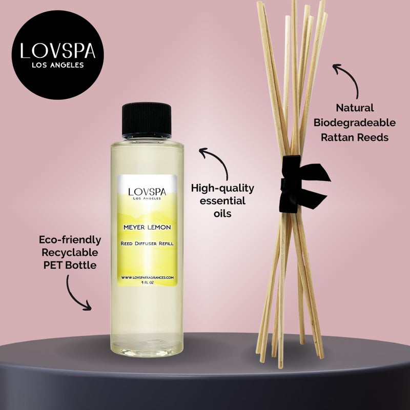LOVSPA Meyer Lemon Diffuser Oil - Luxury Essential Oils for Diffuser Refill & Air Freshener Room Spray - Long-Lasting & Natural Home Fragrance, Scented Oil for Diffusers, USA Made, 4oz - Image 2